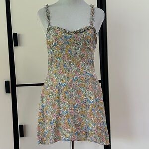 Zara lightweight lined sleeveless halter dress